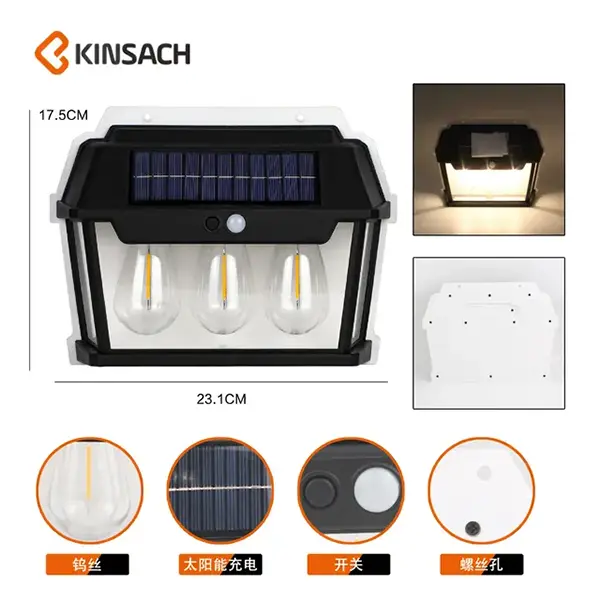 3 LED Bulb Solar Lamp